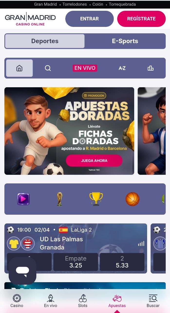 Sección de apuestas de Casino Gran Madrid